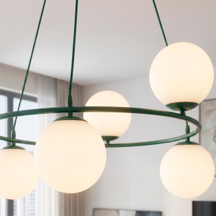 Lampe de plafond Laster Vert Olive (6 lumières)