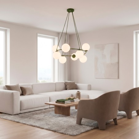Lampe de plafond Laster Vert Olive (8 lumières)