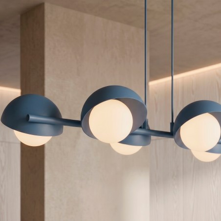 Lampe de plafond Nordessa Bleue (6 lumières)