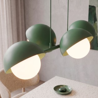 Lampe de plafond Nordessa Vert Olive (4 lumières)