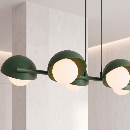 Lampe de plafond Nordessa Vert Olive (6 lumières)