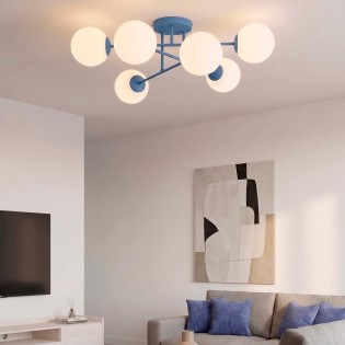 Plafonnier Nicolo Bleu (6 lumières)