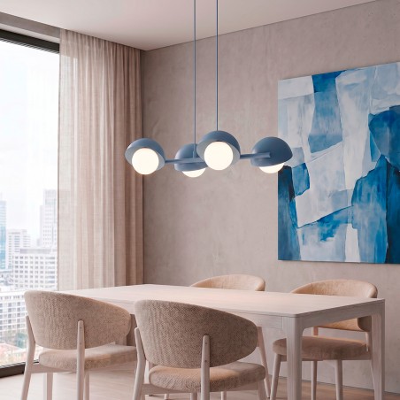 Lampe de plafond Nordessa Bleue (4 lumières)