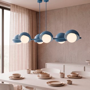 Lampe de plafond Nordessa Bleue (6 lumières)
