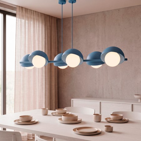 Lampe de plafond Nordessa Bleue (6 lumières)