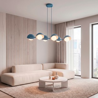 Lampe de plafond Nordessa Bleue (6 lumières)
