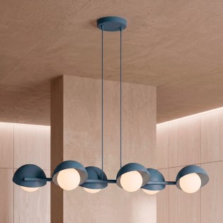 Lampe de plafond Nordessa Bleue (6 lumières)