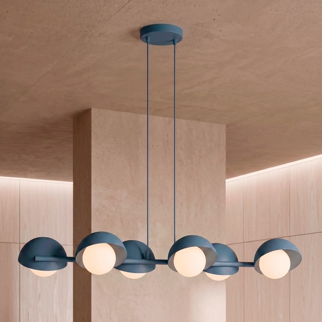 Lampe de plafond Nordessa Bleue (6 lumières)