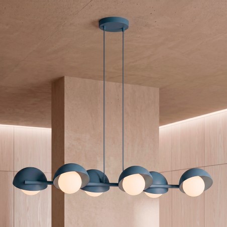 Lampe de plafond Nordessa Bleue (6 lumières)