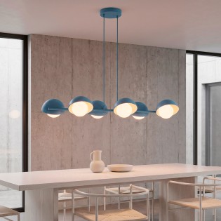 Lampe de plafond Nordessa Bleue (6 lumières)