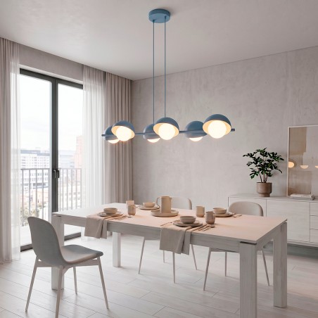 Lampe de plafond Nordessa Bleue (6 lumières)