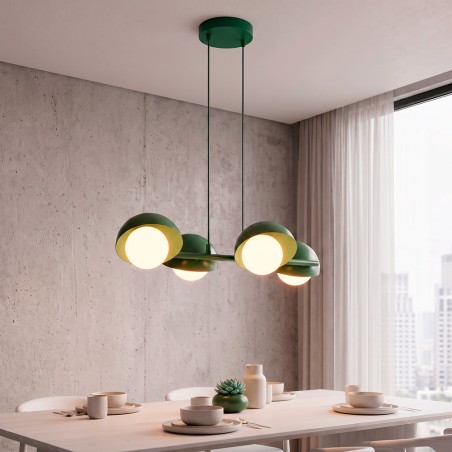 Lampe de plafond Nordessa Vert Olive (4 lumières)