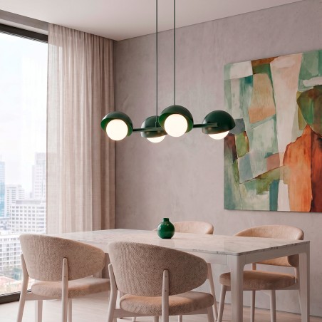 Lampe de plafond Nordessa Vert Olive (4 lumières)