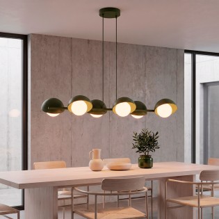 Lampe de plafond Nordessa Vert Olive (6 lumières)