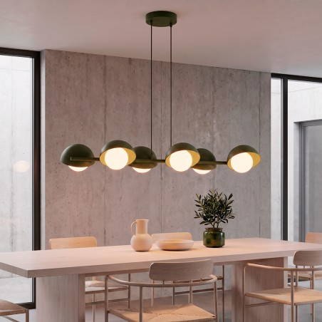 Lampe de plafond Nordessa Vert Olive (6 lumières)