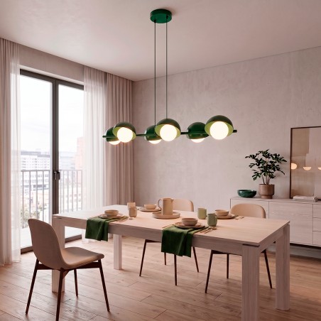 Lampe de plafond Nordessa Vert Olive (6 lumières)