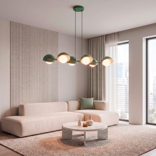 Lampe de plafond Nordessa Vert Olive (6 lumières)