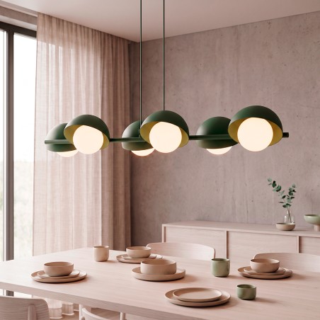 Lampe de plafond Nordessa Vert Olive (6 lumières)