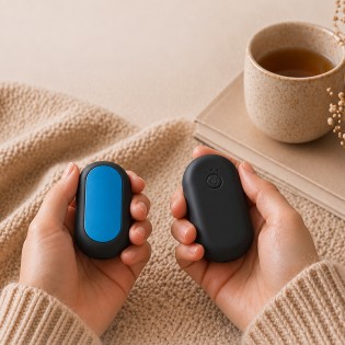 Chauffe-mains rechargeable 2 en 1 bleu/noir Lymo