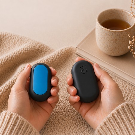 Chauffe-mains rechargeable 2 en 1 bleu/noir Lymo