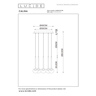 Suspension LED Calina CCT DIM (5x8.2W)