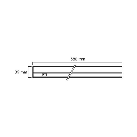 Rampe LED ECO avec interrupteur 6500K 572 mm (9W)