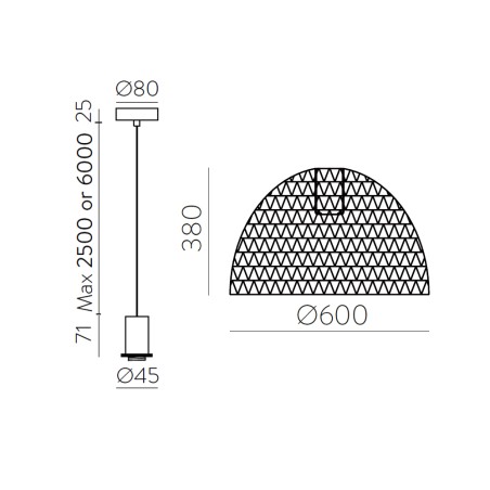 Lampe a suspension Evens 60
