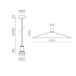 Lampe de plafond Duo 50