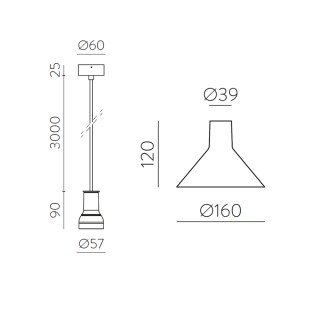 Lampe de plafond Duo 16