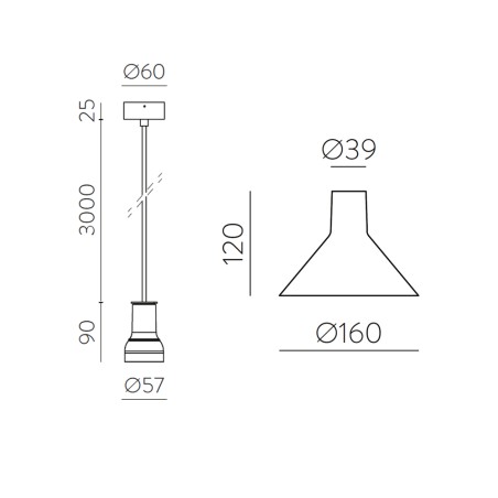 Lampe de plafond Duo 16