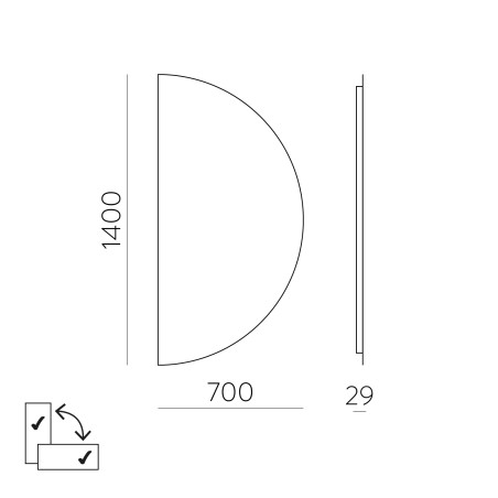 Miroir avec éclairage Led Clair (31W)