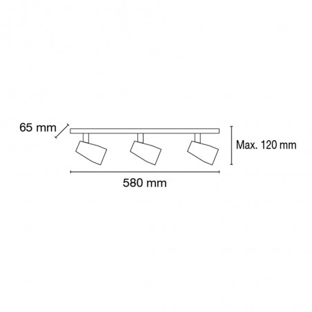 Spot - Réglette Aspe (3 X Gu10)