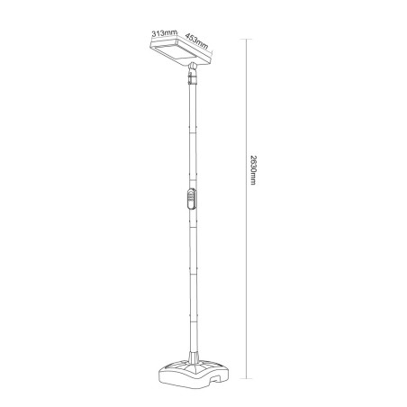 Lampadaire solaire LED Lanterne IP65 CCT (25W)