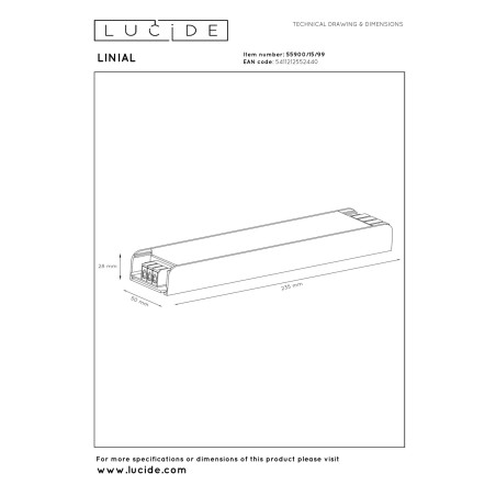 Alimentation pour rail monophasé Linial Smart 48V (200W)