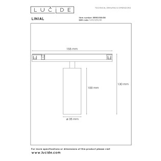 Spot LED monophasé pour rail Bix Linial Smart 48V (8W)
