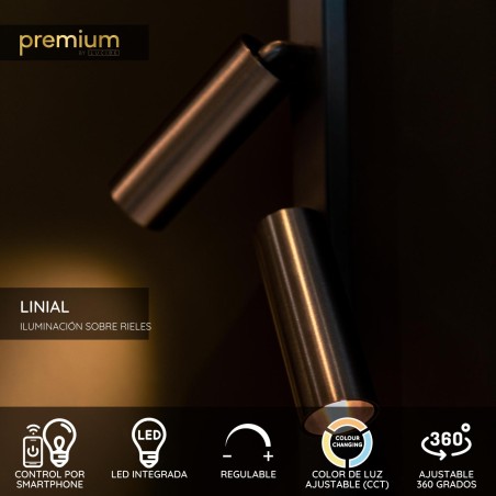 Spot LED monophasé pour rail Bixx Linial Smart 48V (2x8W)