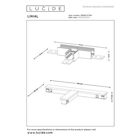 Connecteur T pour rail Linial