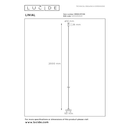 Câble de suspension pour rail Linial