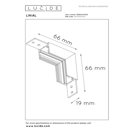 Connecteur d'angle pour rail Linial Chrome noir