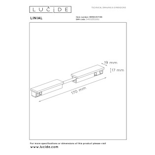 Connecteur flexible pour rail Linial Chrome noir