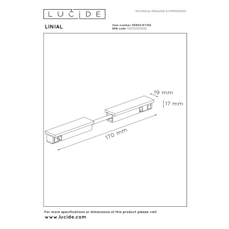 Connecteur flexible pour rail Linial Chrome noir