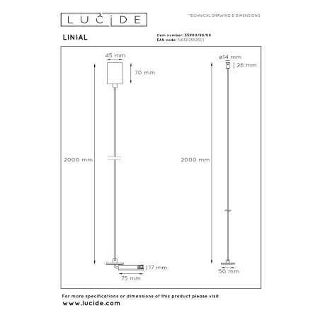 Accessoire suspendu pour rail Linial Chrome noir