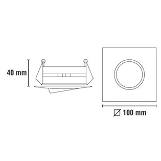 Luminaire encastrable TERRA rond inclinaison 45º, aluminium, finition nickel.