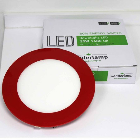 Downlight LED Redondo cristal 20W (rojo) - Wonderlamp