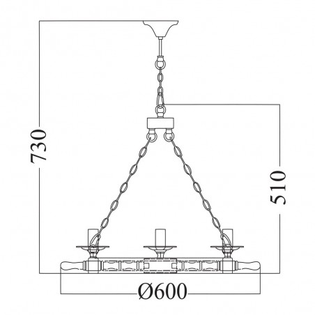 Lampe de suspension Frigate (6 lumières)