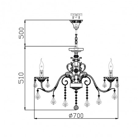 Lampe de plafond Vivaldi (7 lumières)
