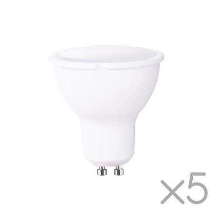 Pack 5 ampoules LED GU10 8W (lumière chaude)