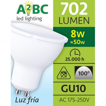 Pack 10 ampoules LED GU10 6W (lumière froide)