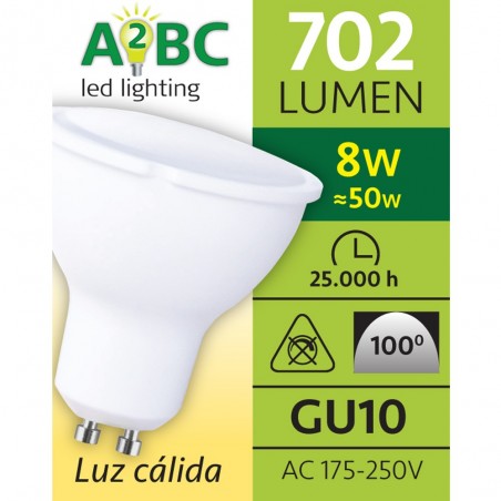 Ampoule LED GU10 8W (lumière chaude)