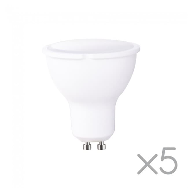 Pack 5 ampoules LED GU10 8W (lumière neutre) Pack 5 ampoules LED GU10 8W (lumière neutre)